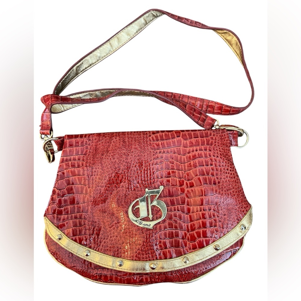 G-Unit Red Handbag Purse Bag Vintage Y2K Gold Hardware EUC